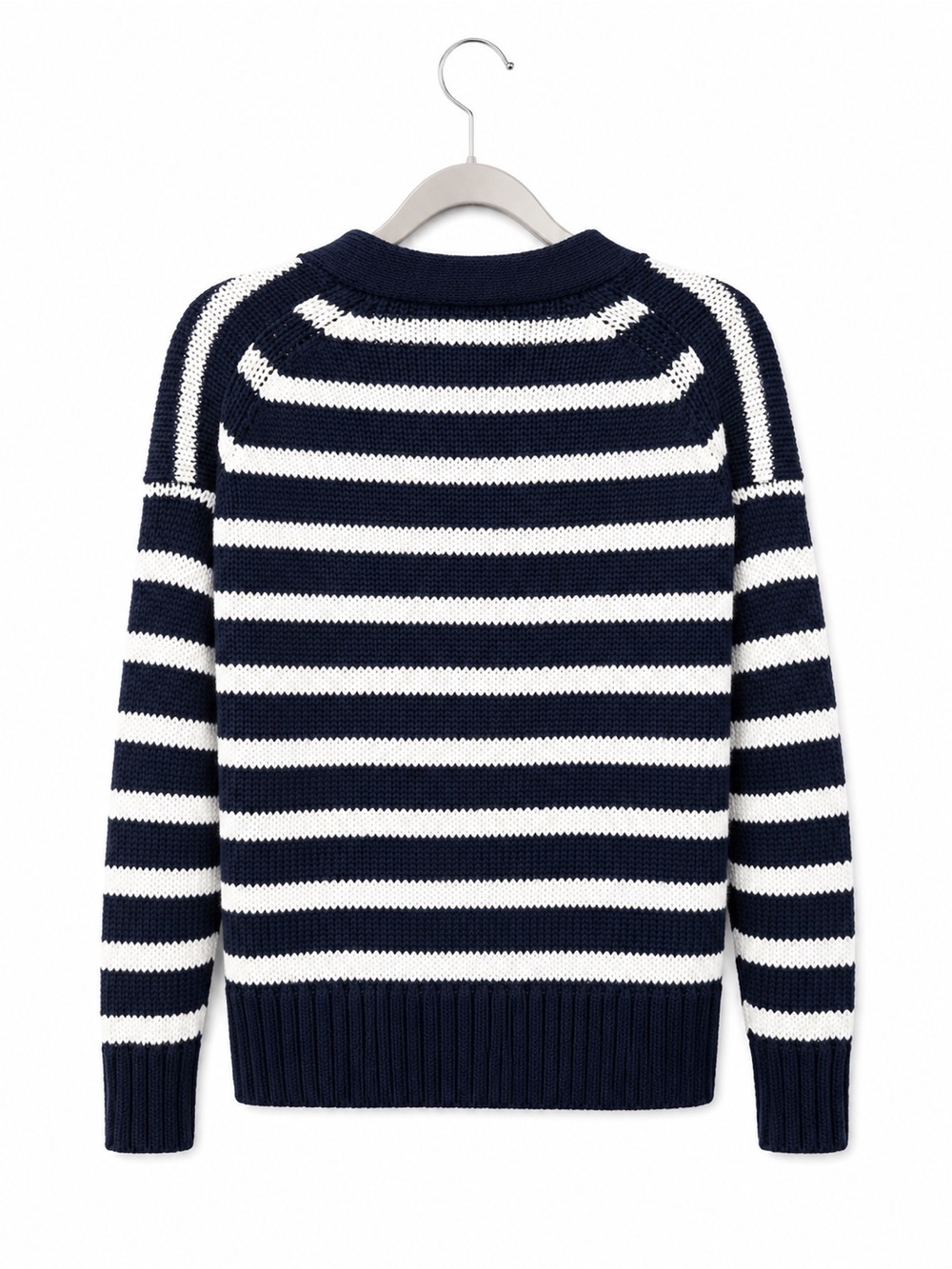 J Crew Heritage cotton relaxed cardigan in stripe navy sweater grandpa coastal - Picture 3 of 6